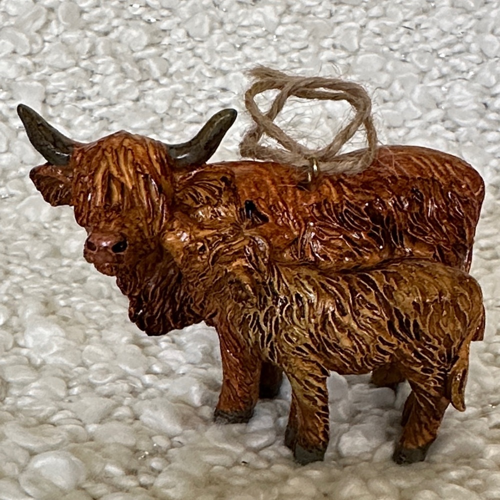 Christmas Hyland Cow Ornament
